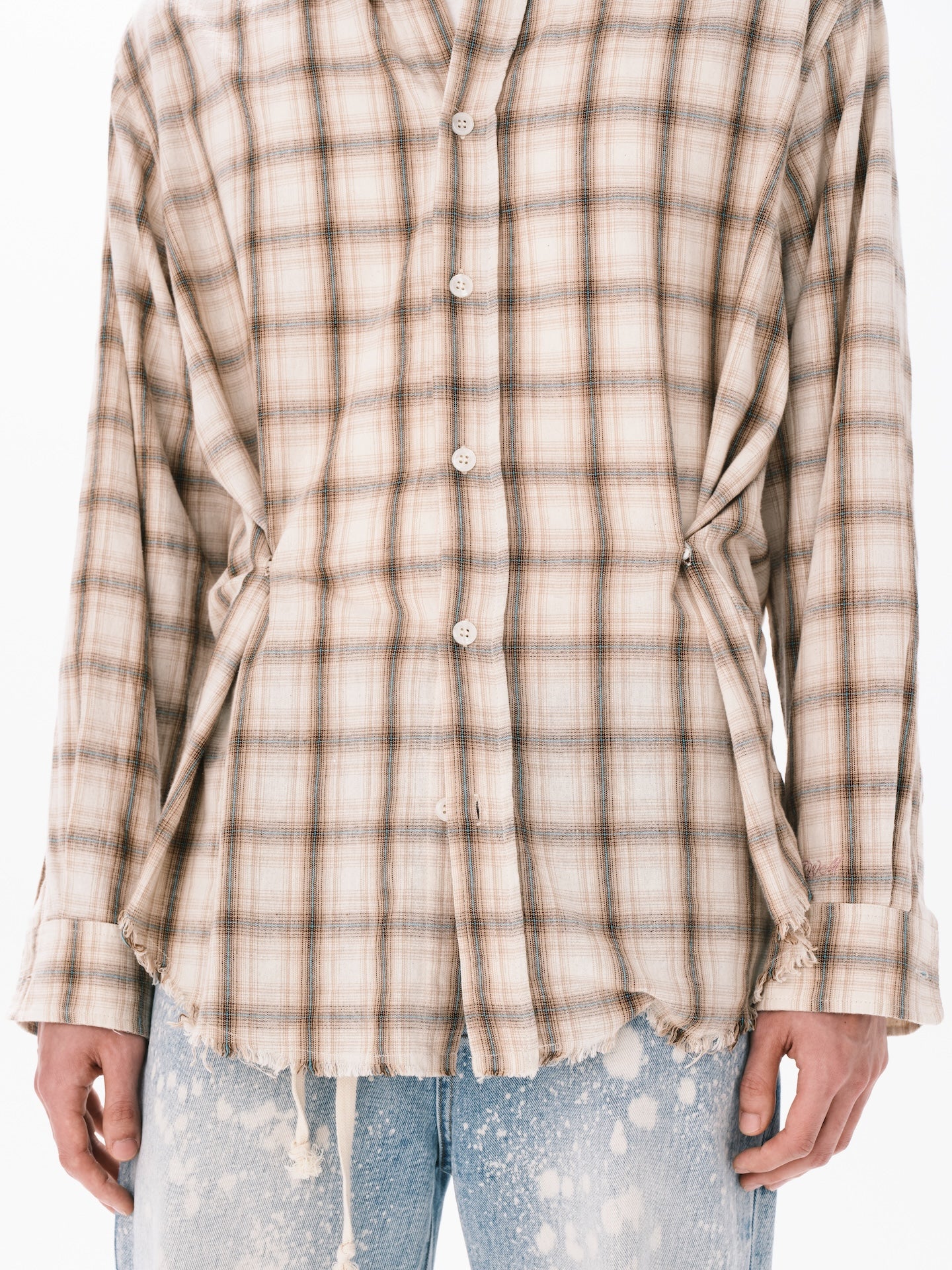 3W CHECK SHIRT BEIGE