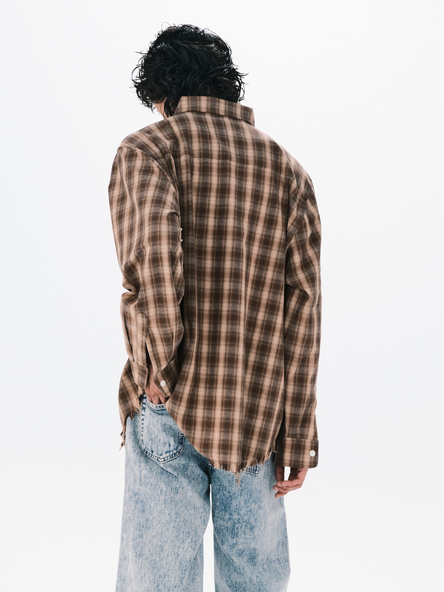 3W CHECK SHIRT BROWN