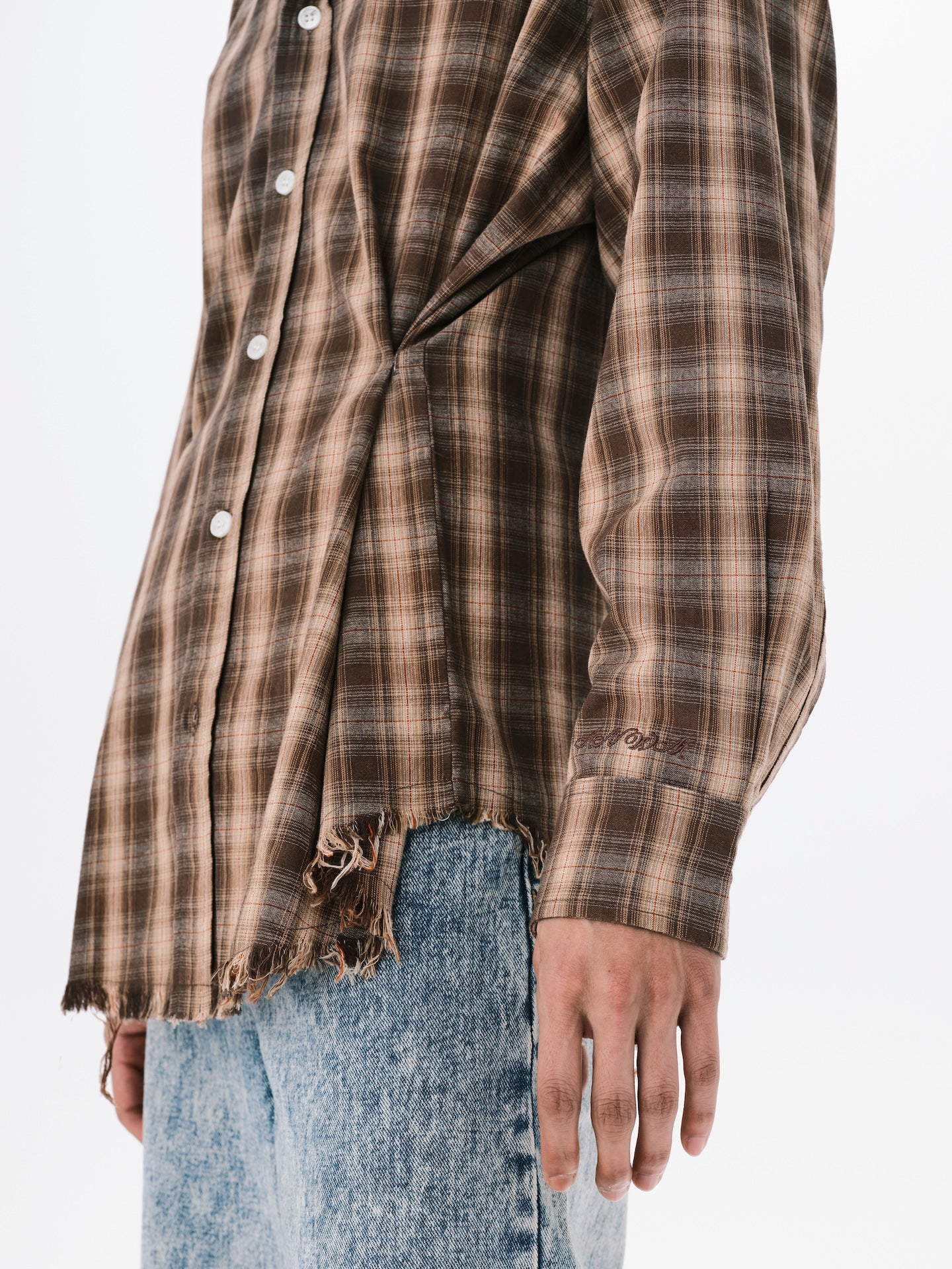 3W CHECK SHIRT BROWN