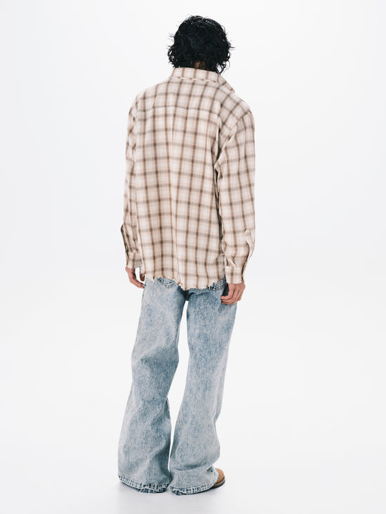 3W CHECK SHIRT BEIGE