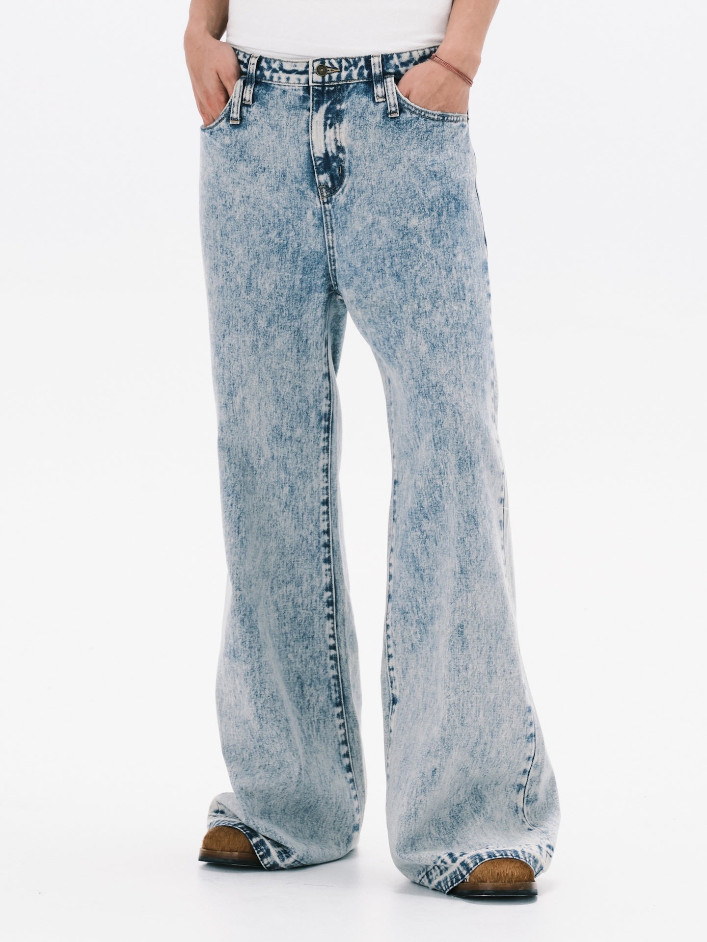 STRAIGHT LEG DENIM JEANS BLUE